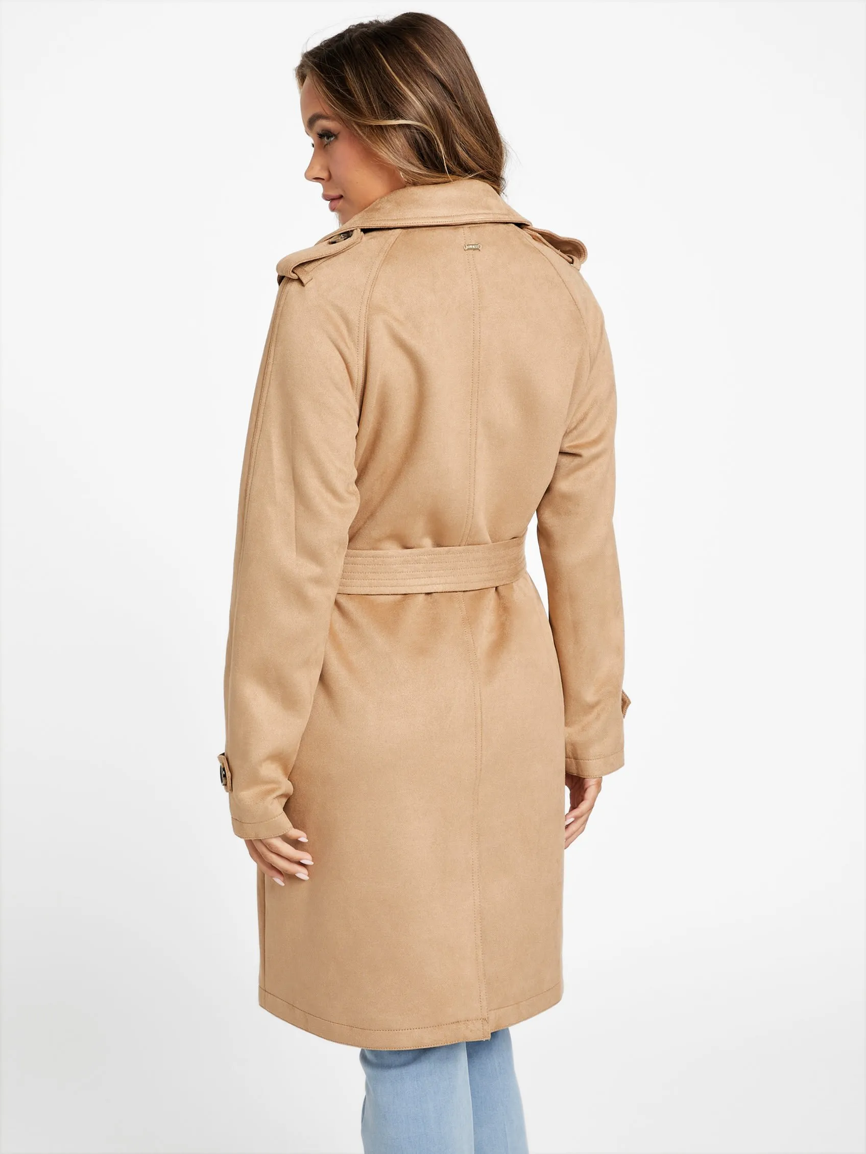 Leah Faux-Suede Trench Coat