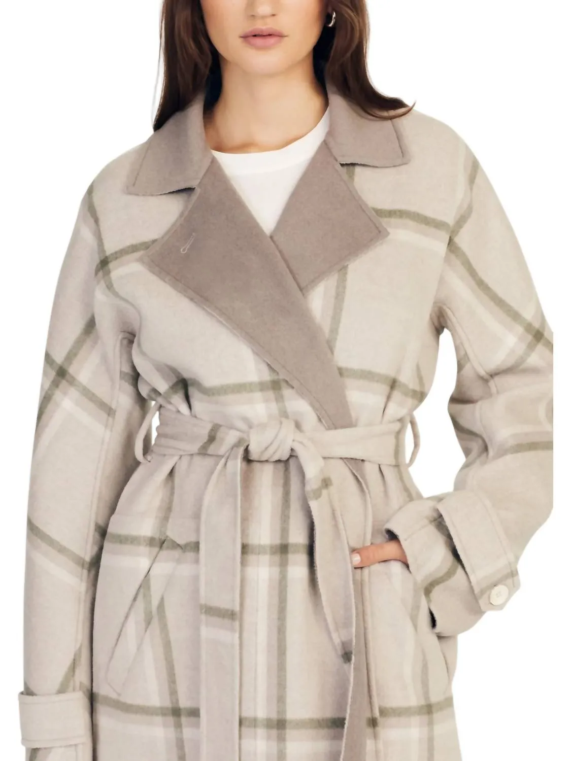 Leone Reversible Double Face Wool Coat In Grey Sage