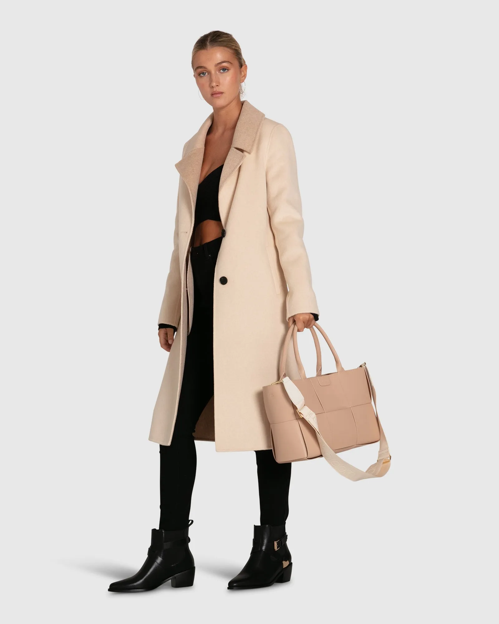 Lexington Two Tone Wool Blend Coat