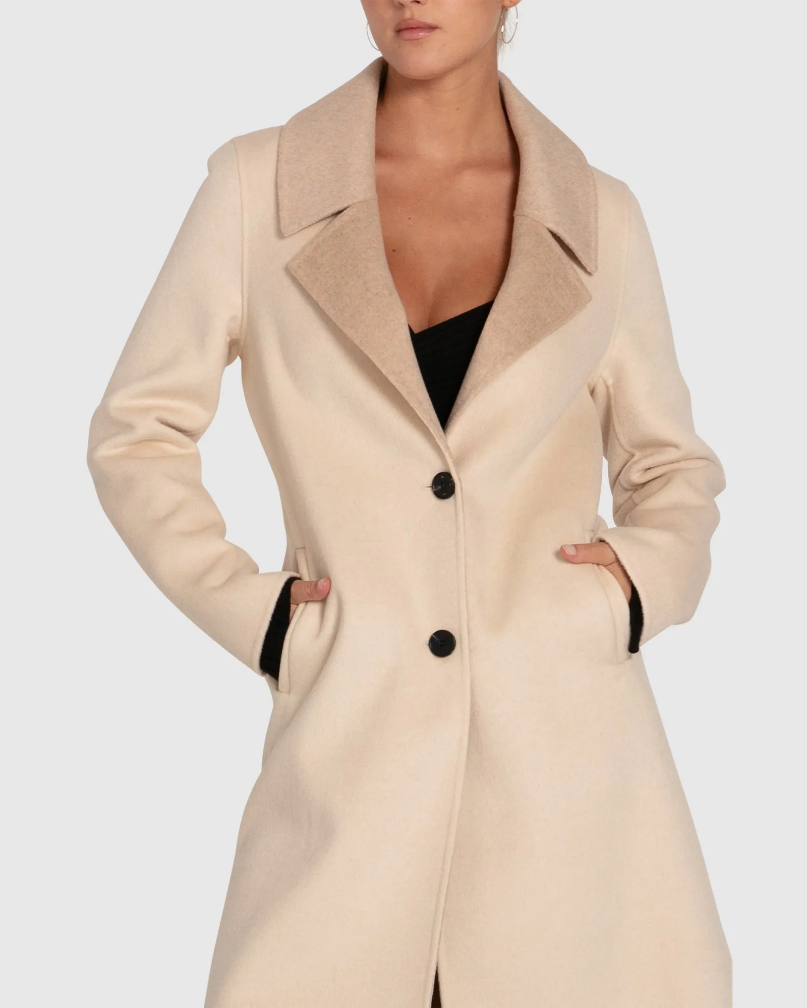 Lexington Two Tone Wool Blend Coat