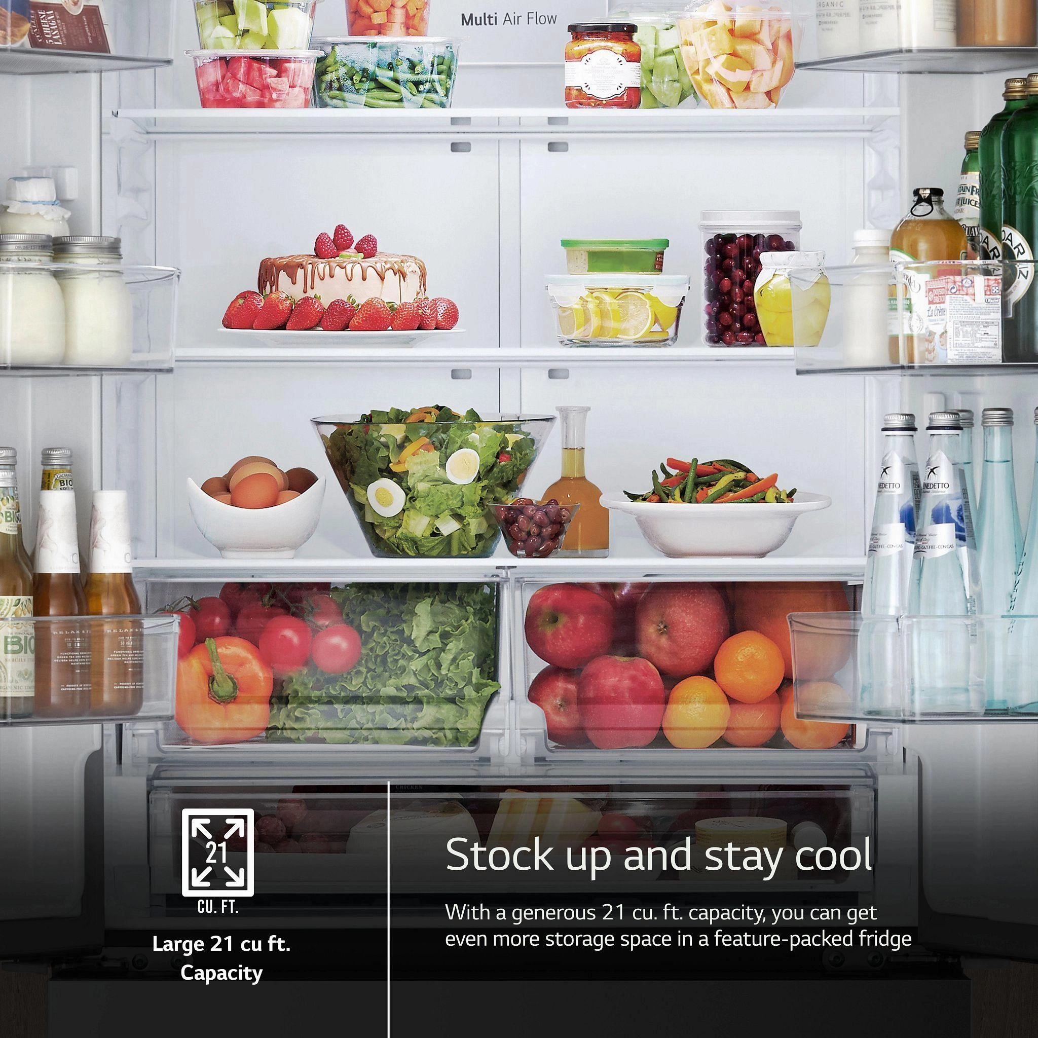 Lg LF21G6200S 21 Cu. Ft., 3-Door French Door, Counter-Depth Max&#8482; Refrigerator