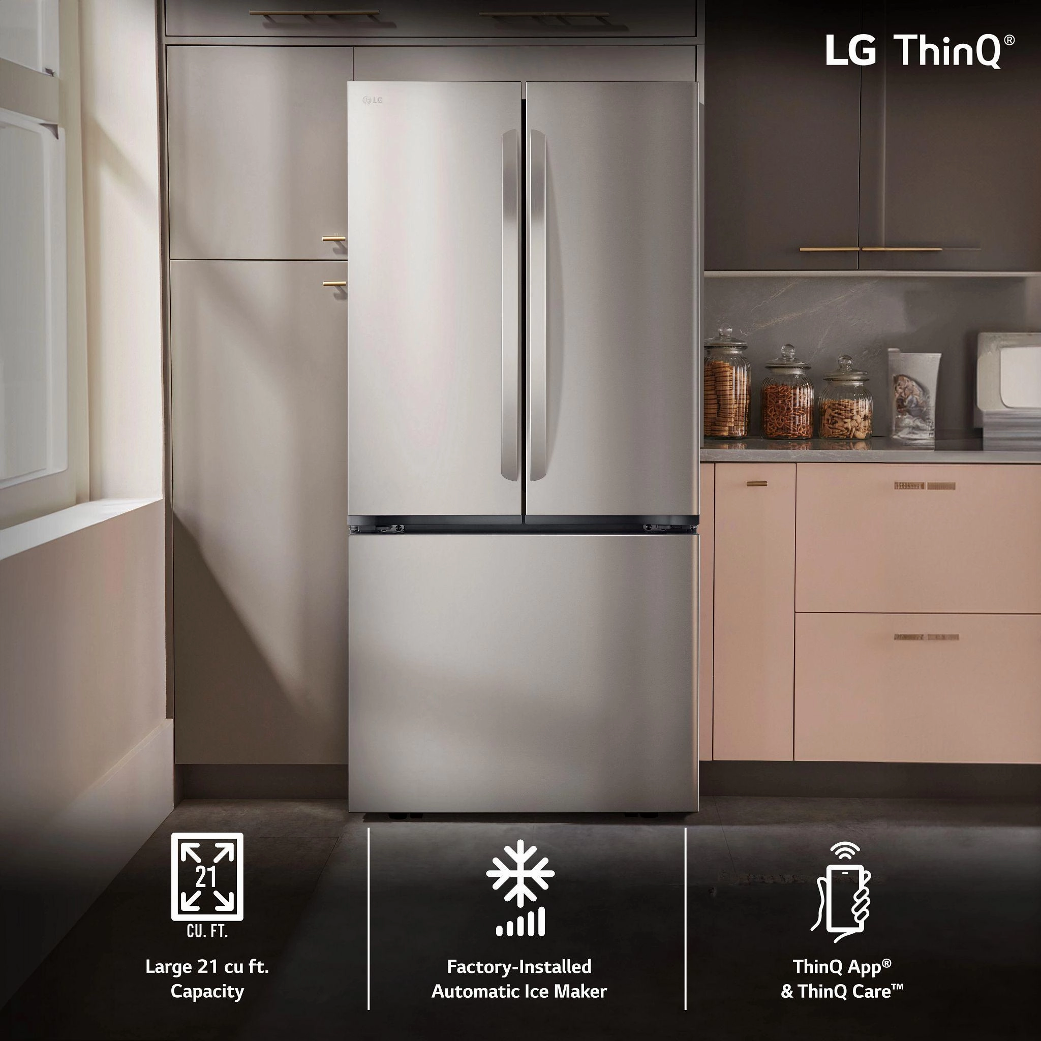 Lg LF21G6200S 21 Cu. Ft., 3-Door French Door, Counter-Depth Max&#8482; Refrigerator