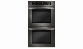 Lg LWD3063BD Lg Black Stainless Steel Series 9.4 Cu. Ft Total Capacity Double Wall Oven Wall Ovens oven with smart temperature control