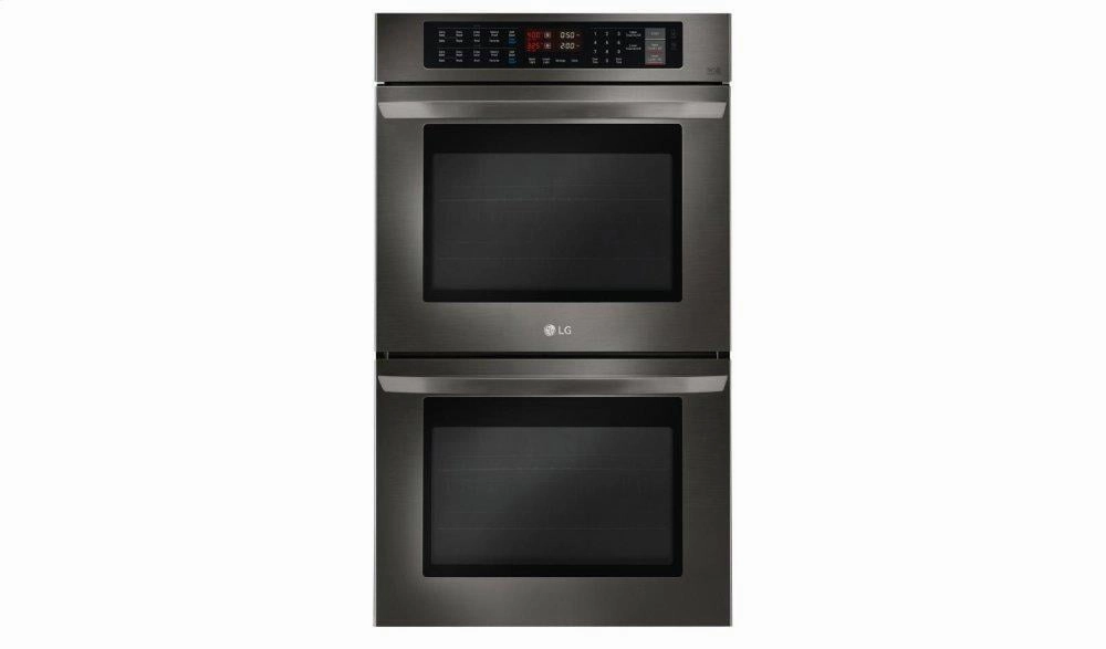 Lg LWD3063BD Lg Black Stainless Steel Series 9.4 Cu. Ft Total Capacity Double Wall Oven Wall Ovens oven with smart temperature control