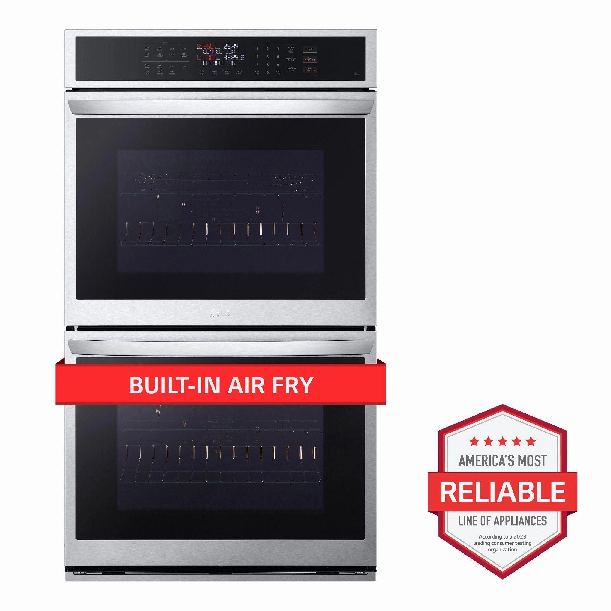 Lg WDEP9423F 9.4 Cu. Ft. Smart Double Wall Oven With Convection And Air Fry Wall Ovens convection wall oven with steam assist