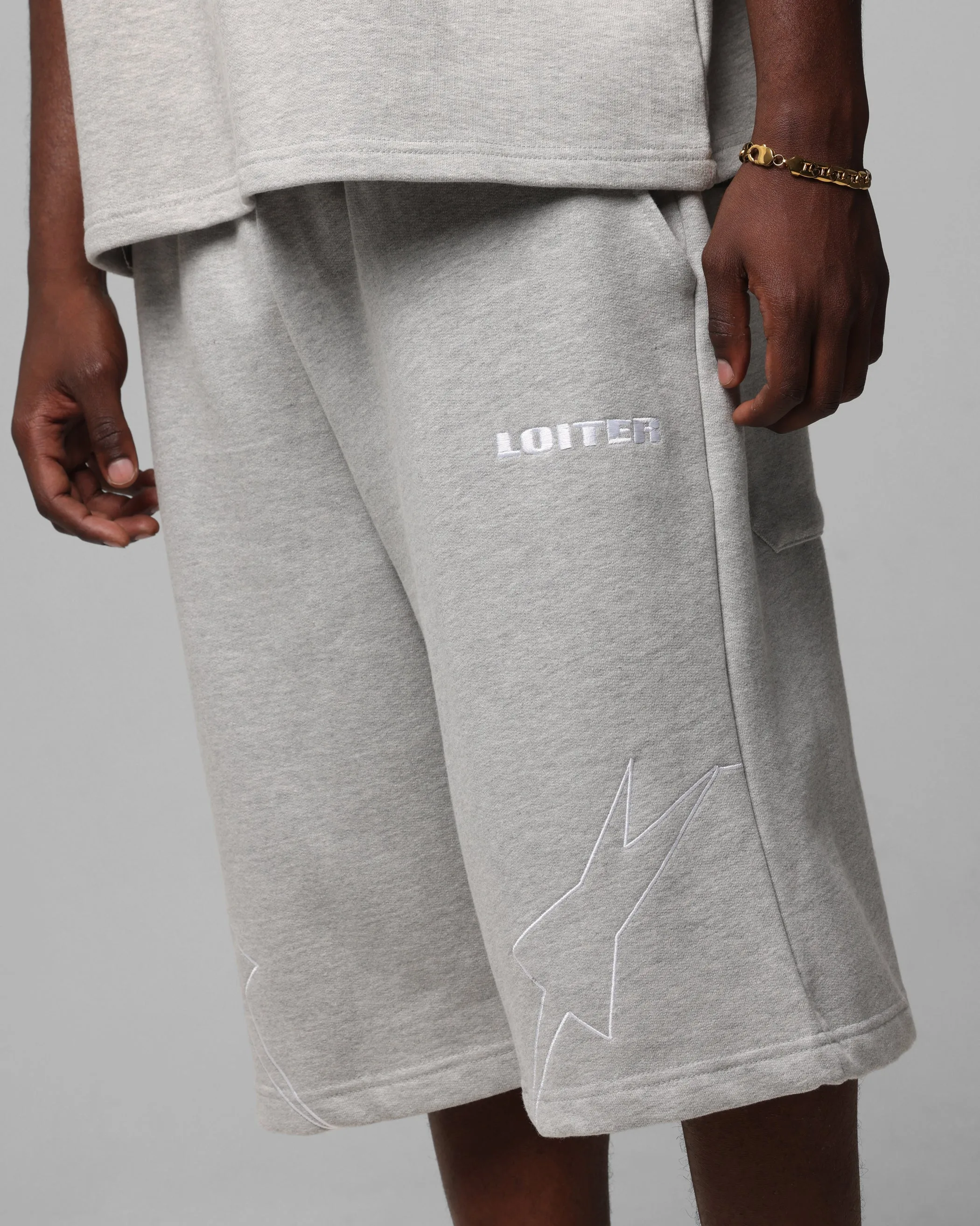 Loiter Dark Performance Fleece Shorts Grey