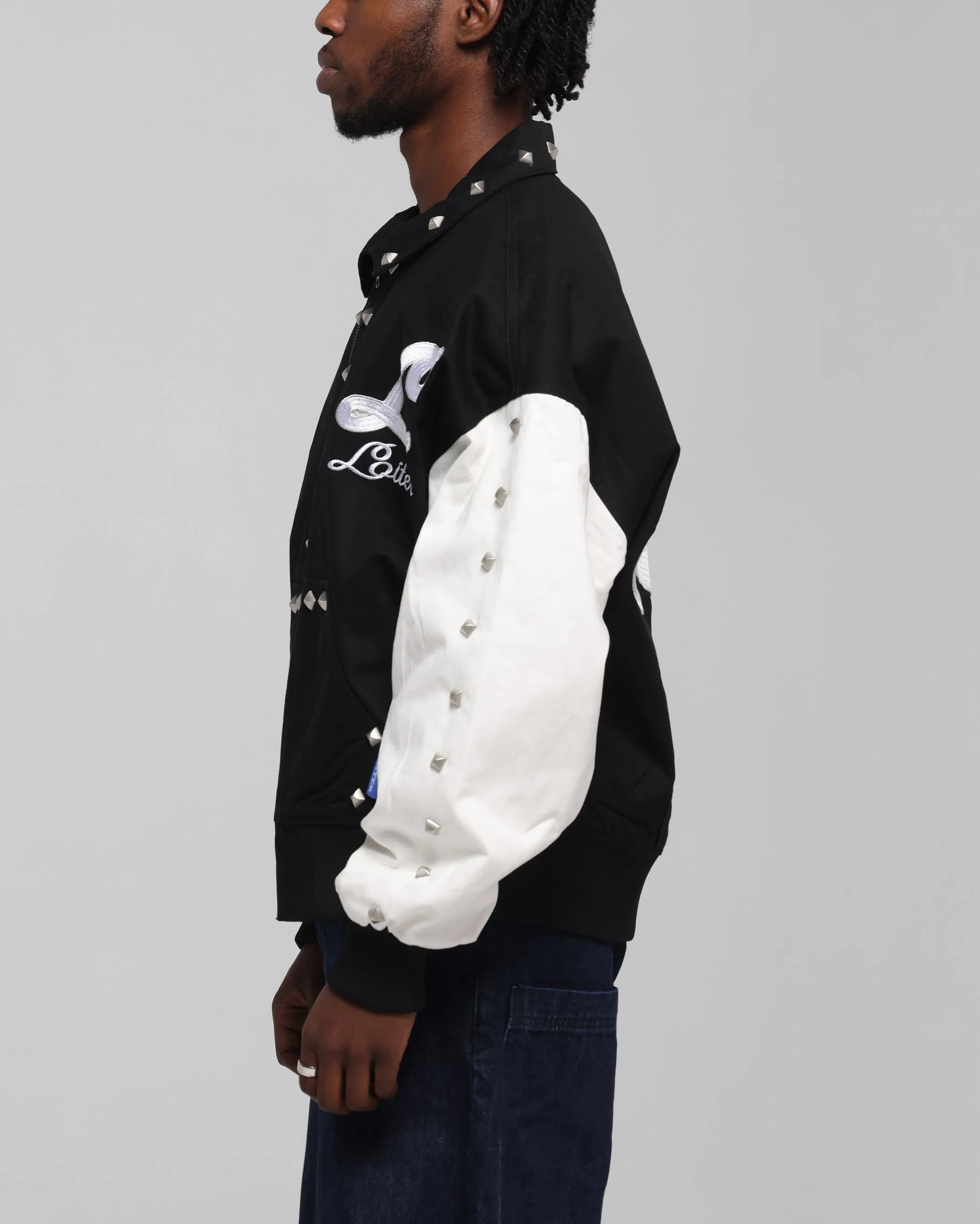 Loiter Frontier Varsity Jacket Black/Off White