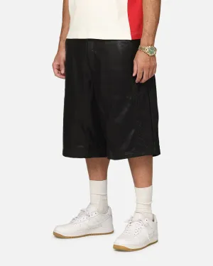 Loiter Motor PU Leather Shorts Black