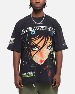 Loiter Project Dark Vintage T-Shirt Black Acidwash