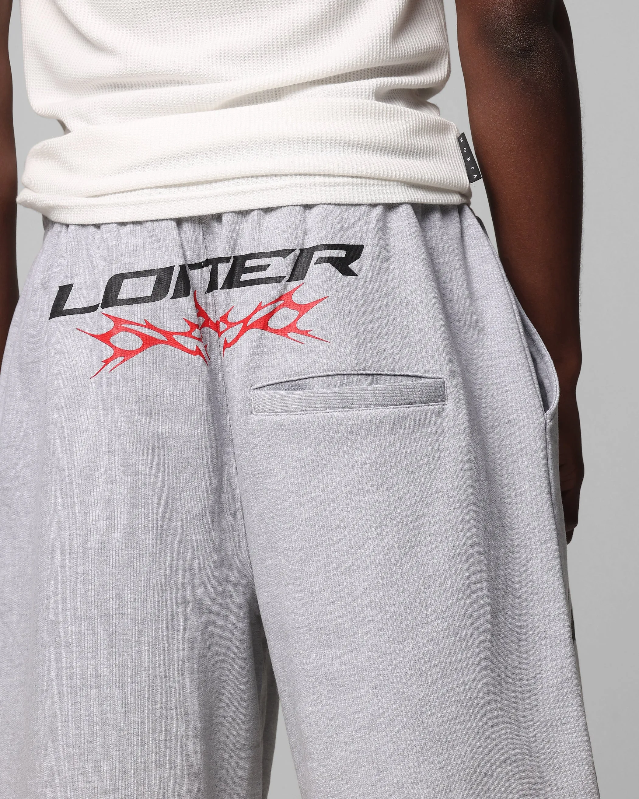 Loiter Trackstar Sweat Shorts Grey Marle