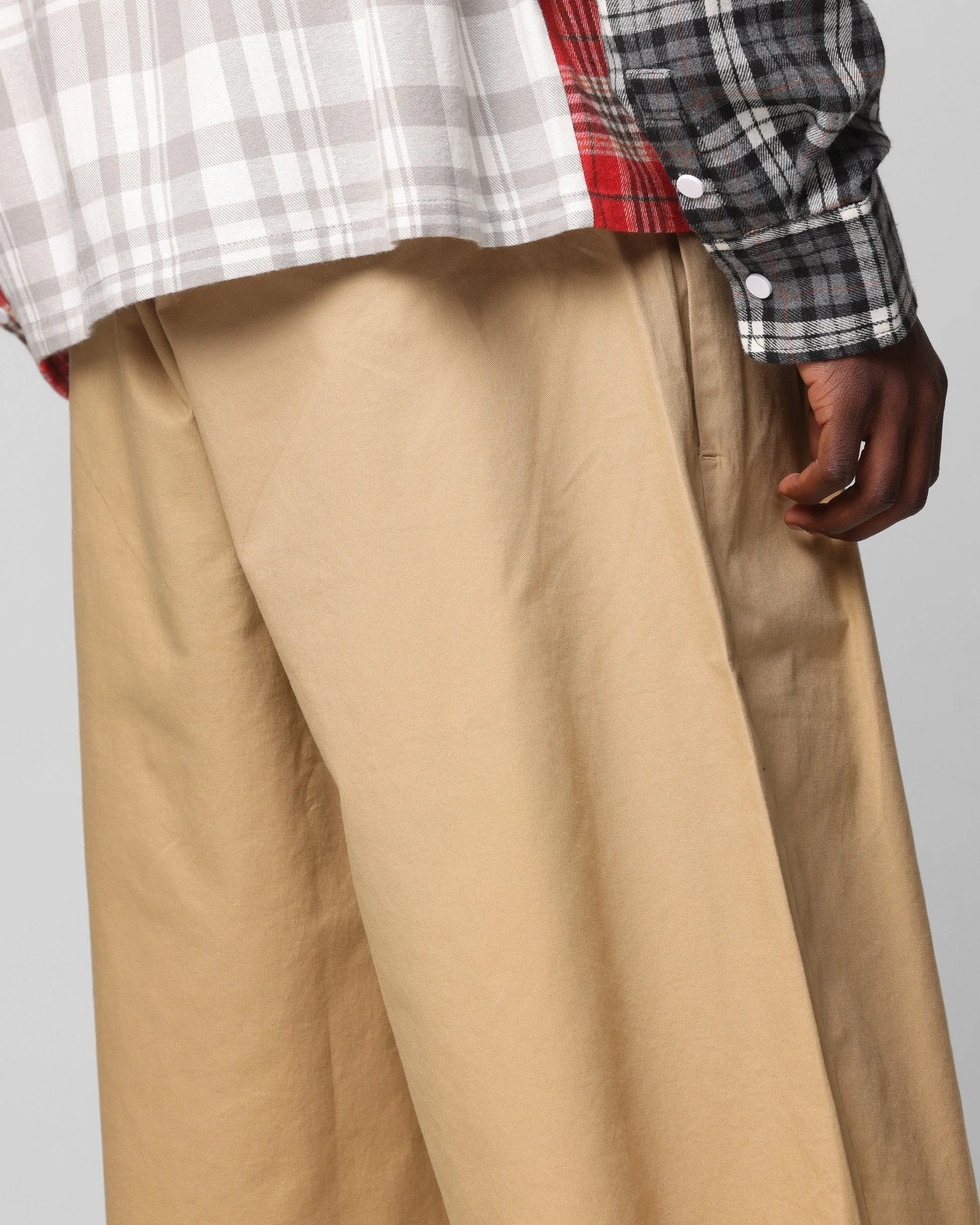 Loiter Wide Leg Chino Shorts Tan