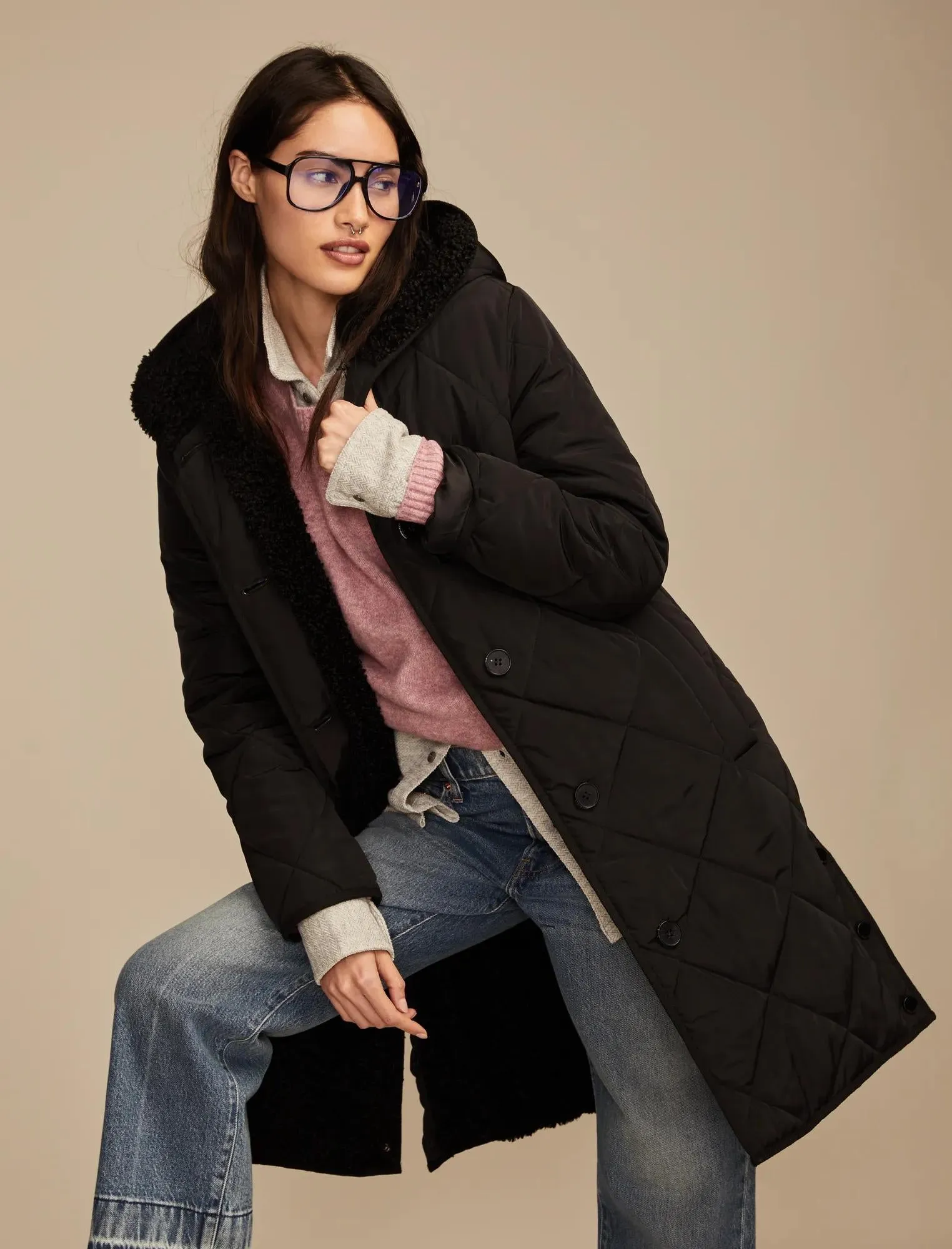 Lucky Brand Women's Long Puffer Jacket