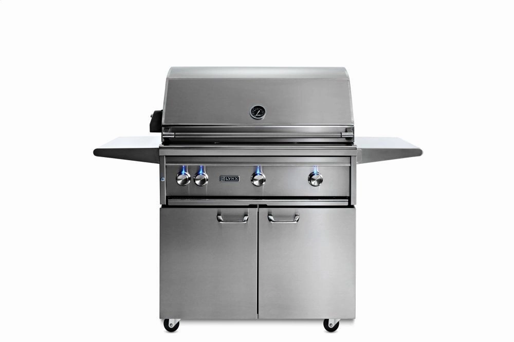 Lynx L36TRFNG 36" Lynx Professional Freestanding Grill With 1 Trident And 2 Ceramic Burners And Rotisserie, Ng Pro Barbeque Grills,professional outdoor grill