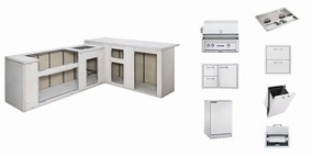 Lynx L5000NG Ready To Finish Island With A 30" Sedona Grill With Rotisserie (L5000) Islands,bbq grill island kit