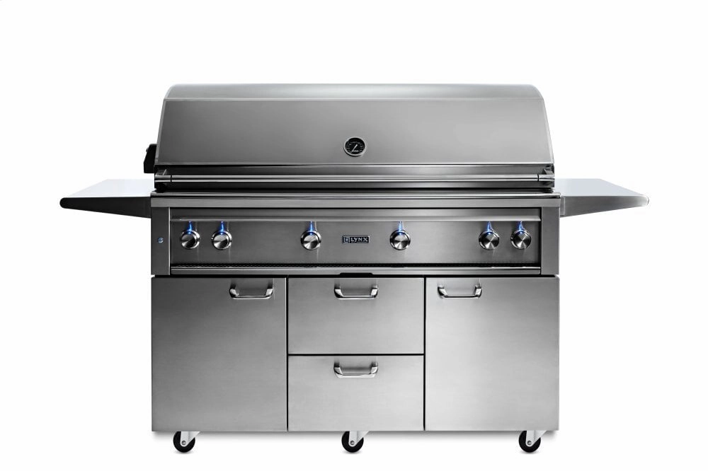 Lynx L54TRFLP 54" Lynx Professional Freestanding Grill With 1 Trident And 3 Ceramic Burners And Rotisserie, Lp Liquid Propane Barbeque Grills,propane gas grill