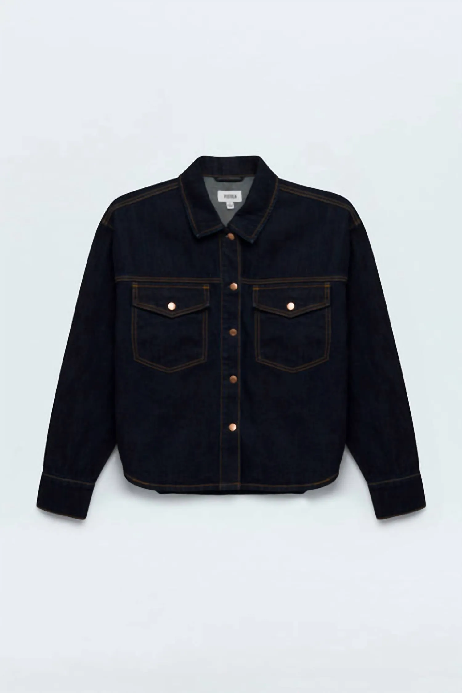 Mandy Denim Relaxed Shacket In Countdown