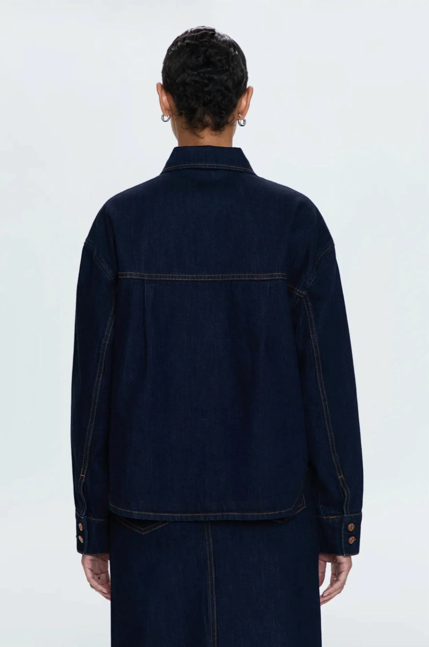 Mandy Denim Relaxed Shacket In Countdown