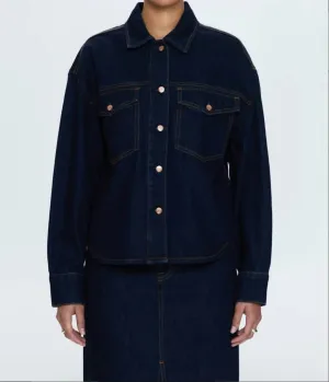 Mandy Denim Relaxed Shacket In Countdown