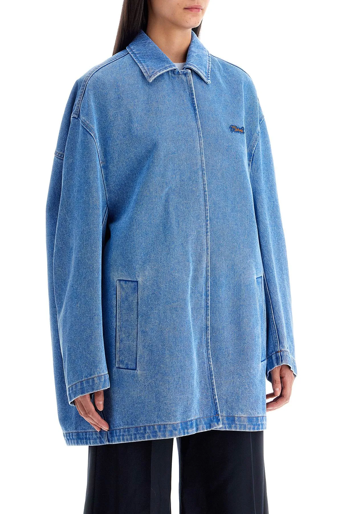Marni Women's 'Oversized Organic blue Jacket