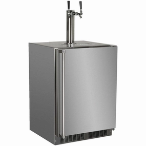 Marvel MOKR124SSB1A 24-In Outdoor Built-In Dispenser With Twin Beer & Beverage Tap With Door Style - Stainless Steel, Dispenser Type - Twin Beer Outdoor Refrigerators,outdoor mini fridge