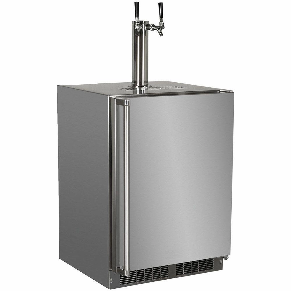 Marvel MOKR124SSB1A 24-In Outdoor Built-In Dispenser With Twin Beer & Beverage Tap With Door Style - Stainless Steel, Dispenser Type - Twin Beer Outdoor Refrigerators,outdoor mini fridge
