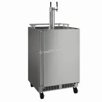 Marvel MOKR224SSB1A 24-In Outdoor Mobile Dispenser With Twin Beer & Beverage Tap With Door Style - Stainless Steel, Dispenser Type - Twin Beer Outdoor Refrigerators,outdoor mini fridge