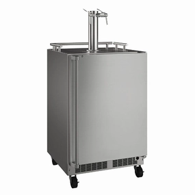Marvel MOKR224SSD1A 24-In Outdoor Mobile Dispenser With Twin Wine & Beverage Tap With Door Style - Stainless Steel, Dispenser Type - Twin Wine Outdoor Refrigerators,outdoor mini fridge