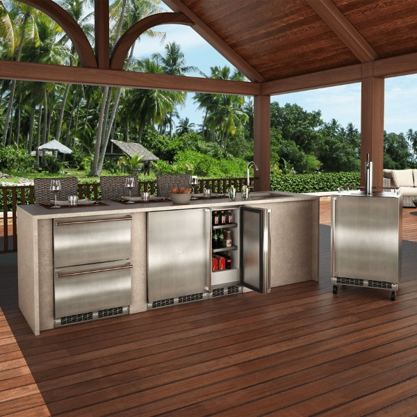 Marvel MORE224SS51A 24-In Outdoor Built-In Refrigerator With Door Storage And Maxstore Bin With Door Style - Stainless Steel, Door Swing - Left