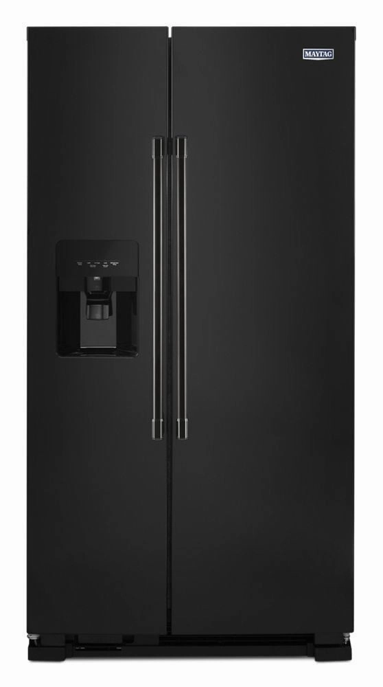 Maytag MSS25C4MGB 36-Inch Wide Side-By-Side Refrigerator With Exterior Ice And Water Dispenser - 25 Cu. Ft. Freestanding Refrigerators freestanding fridge freezer combo