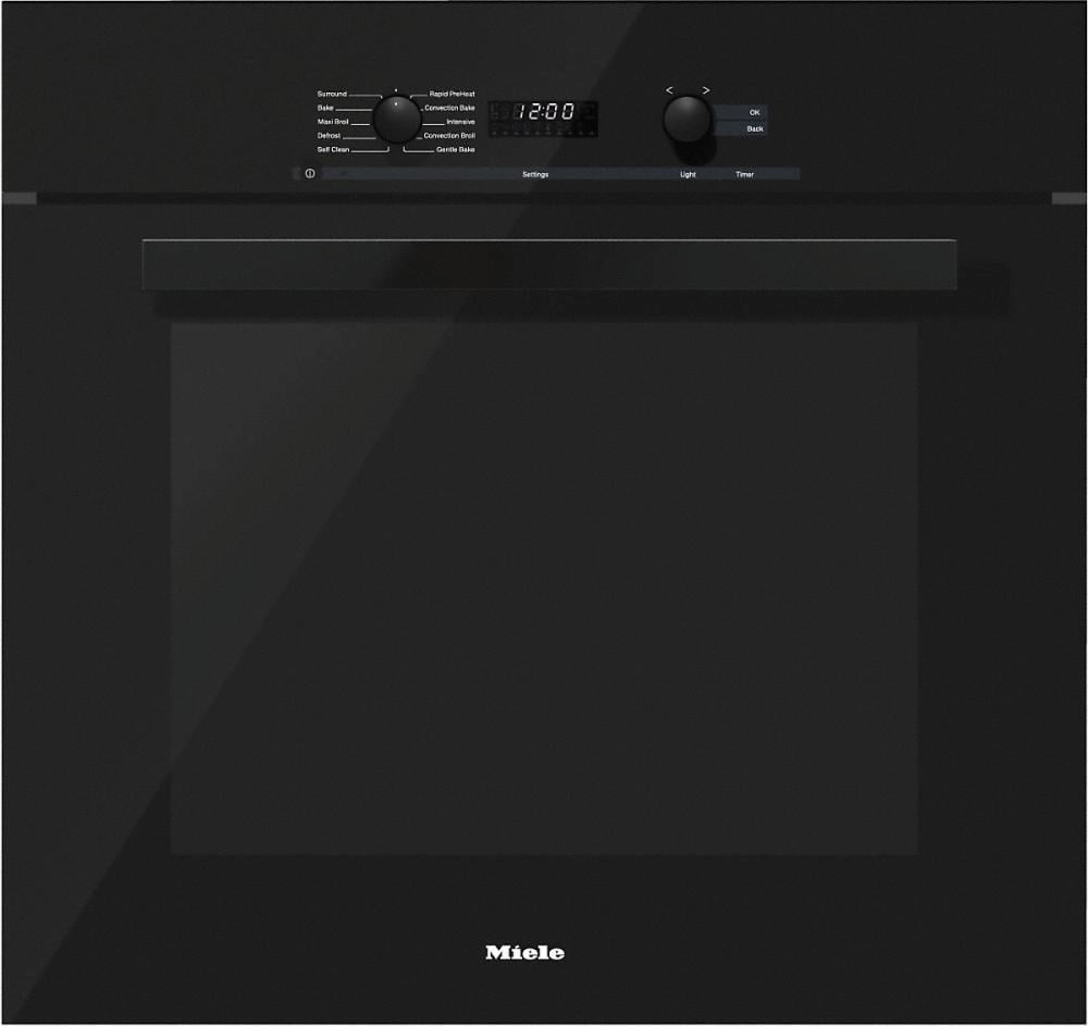 Miele H6280BPBK H 6280 Bp 30 Inch Convection Oven With Self Clean For Easy Cleaning.- Obsidian Black Wall Ovens 27 inch wall oven built-in
