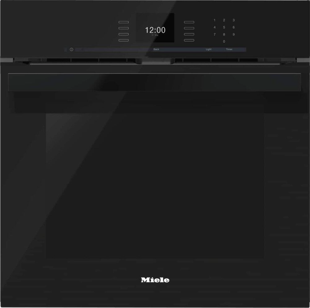 Miele H6660BPAM OBSIDIAN BLACK H 6660 Bp Am - 24 Inch Convection Oven With Airclean Catalyzer And Roast Probe For Precise Cooking. Wall Ovens oven with smart temperature control