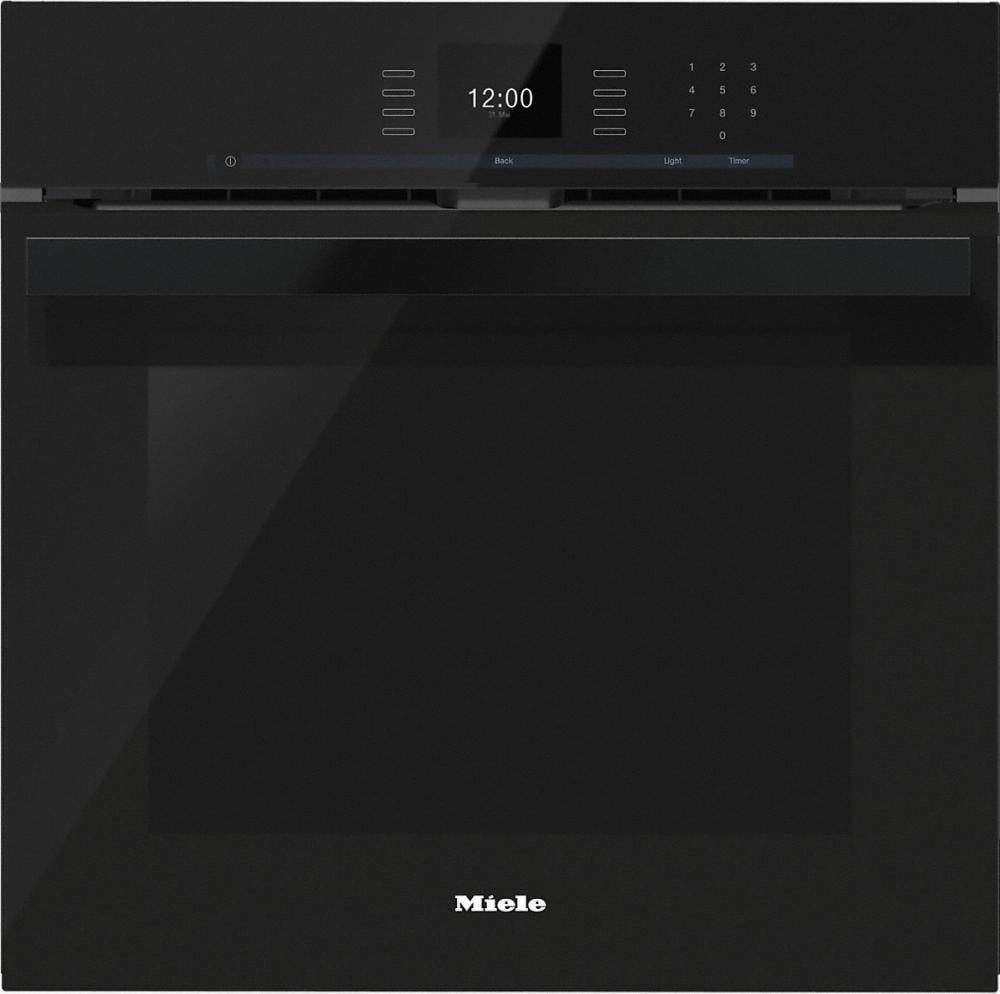 Miele H6660BPBK H 6660 Bp Am 24 Inch Convection Oven With Airclean Catalyzer And Roast Probe For Precise Cooking.- Obsidian Black Wall Ovens 27 inch wall oven built-in