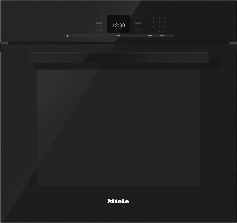 Miele H6680BPBK H 6680 Bp 30 Inch Convection Oven With Touch Controls And Masterchef Programs For Perfect Results.- Obsidian Black Wall Ovens convection wall oven with steam assist