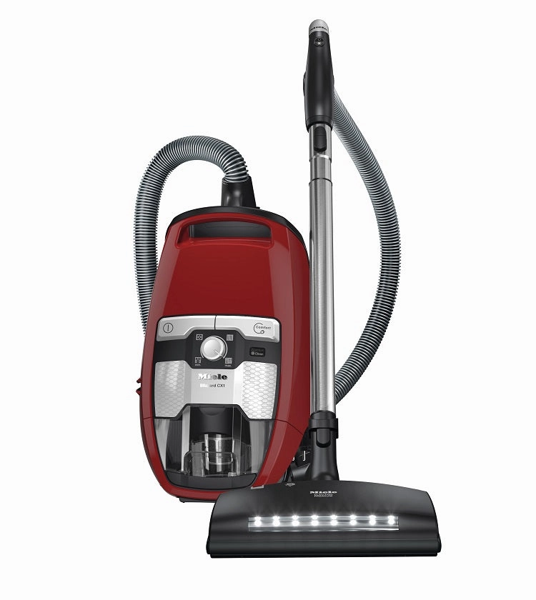 Miele HomeCare Blizzard CX1 PowerLine Bagless Canister, Ruby Red - SKCE0 robot vacuum, handheld vacuum
