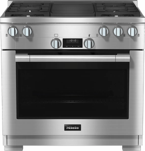Miele HR11353GAGGR Hr 1135-3 G Ag Gr - 36" Range All Gas With Directselect, Twin Convection Fans And M Pro Dual Stacked Burners Freestanding Ranges freestanding dual fuel range 30 inch