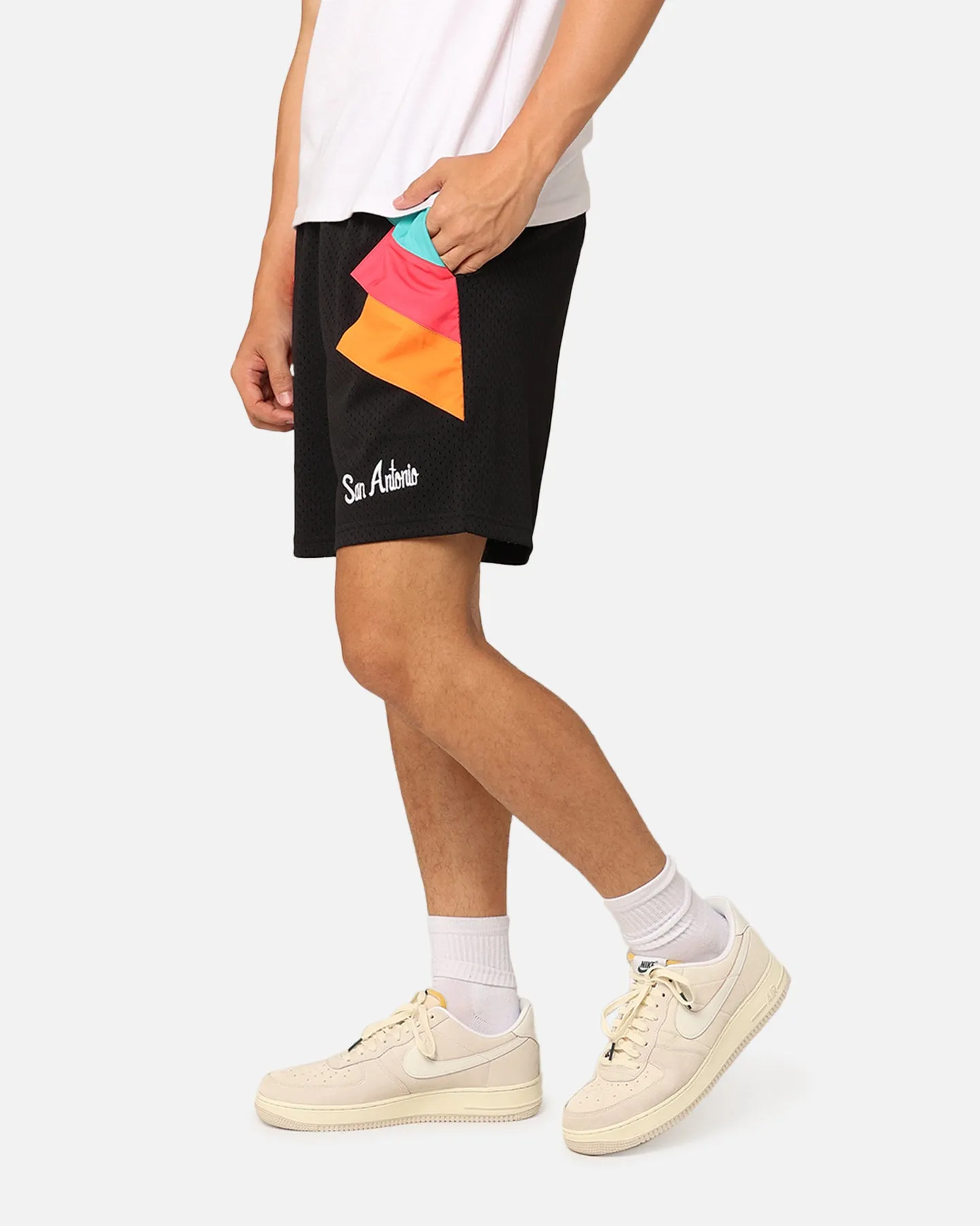 Mitchell & Ness San Antonio Spurs Wear Your Stripes Shorts Black