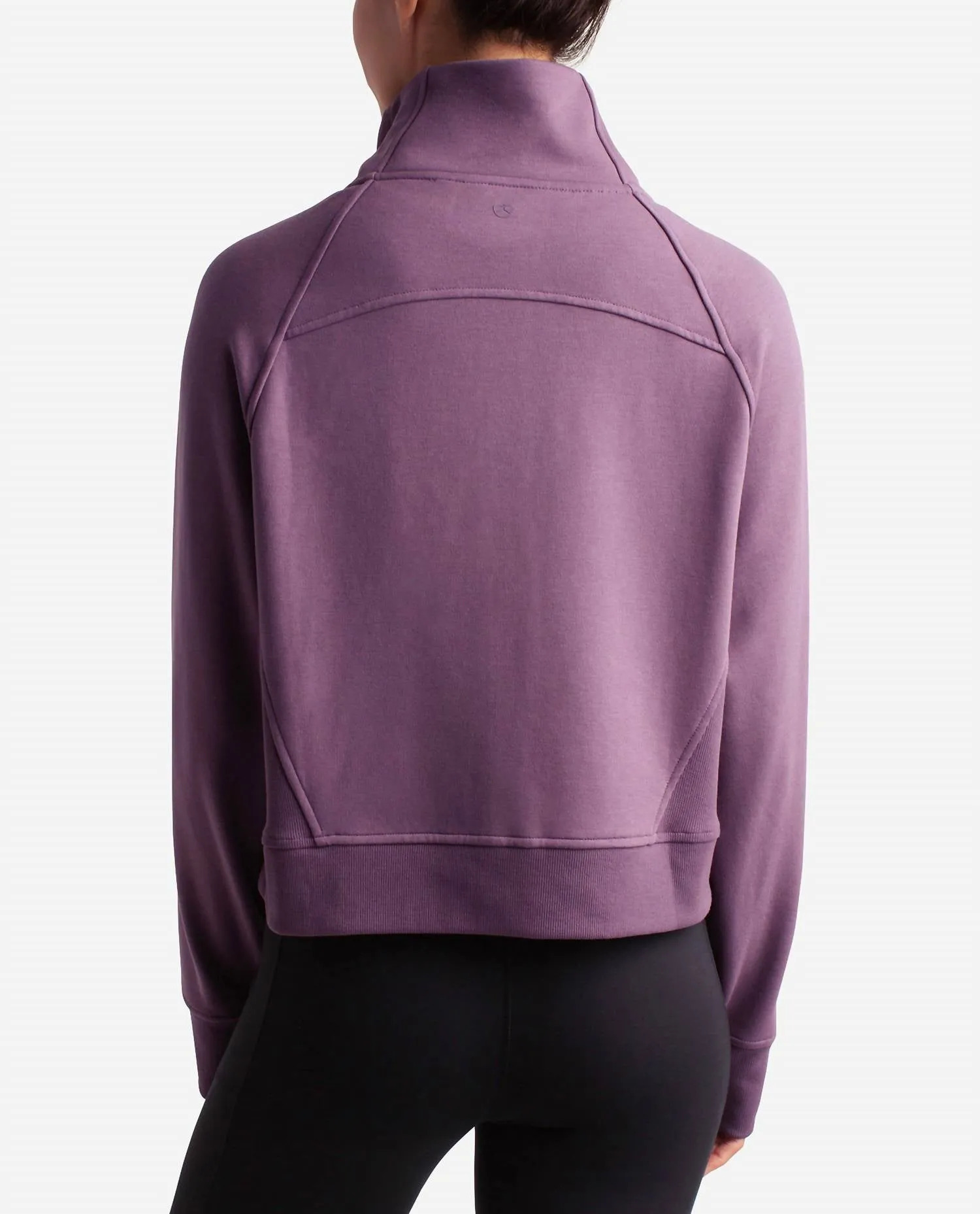 Mixed Rib Full Zip Jacket In Vintage Violet