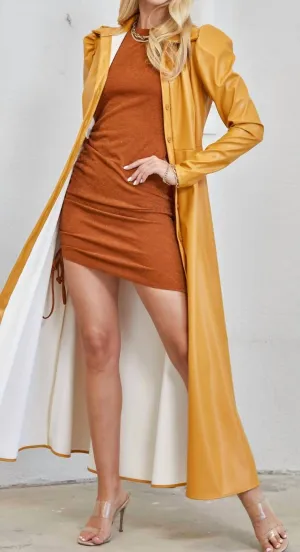 Mob Wife Vibes Jacket In Mustard