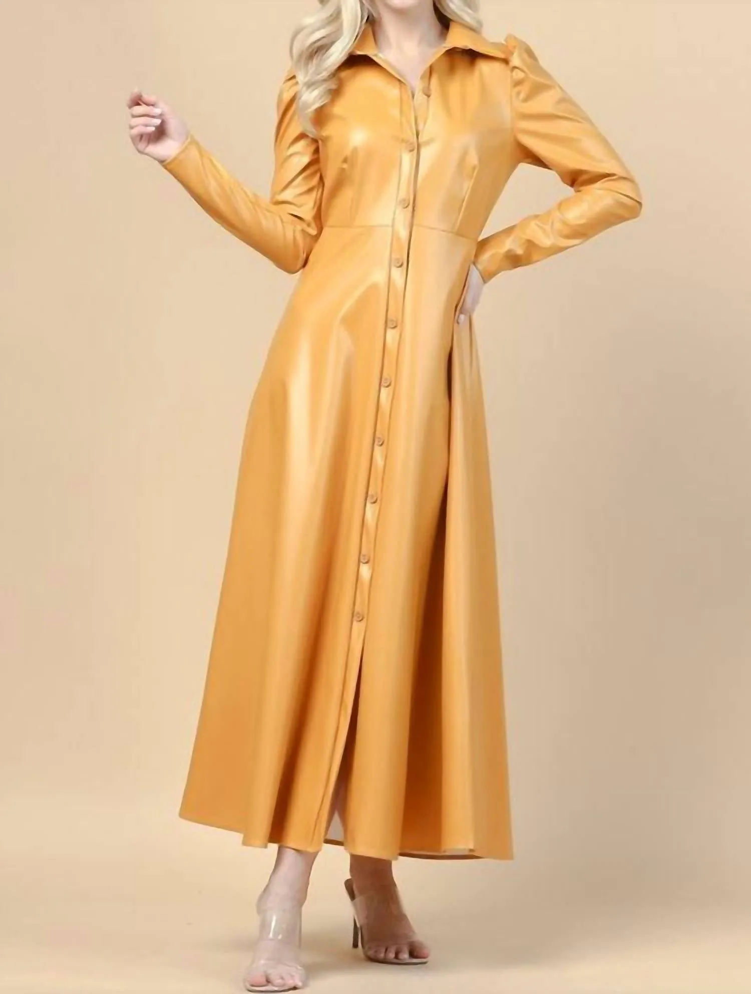 Mob Wife Vibes Jacket In Mustard