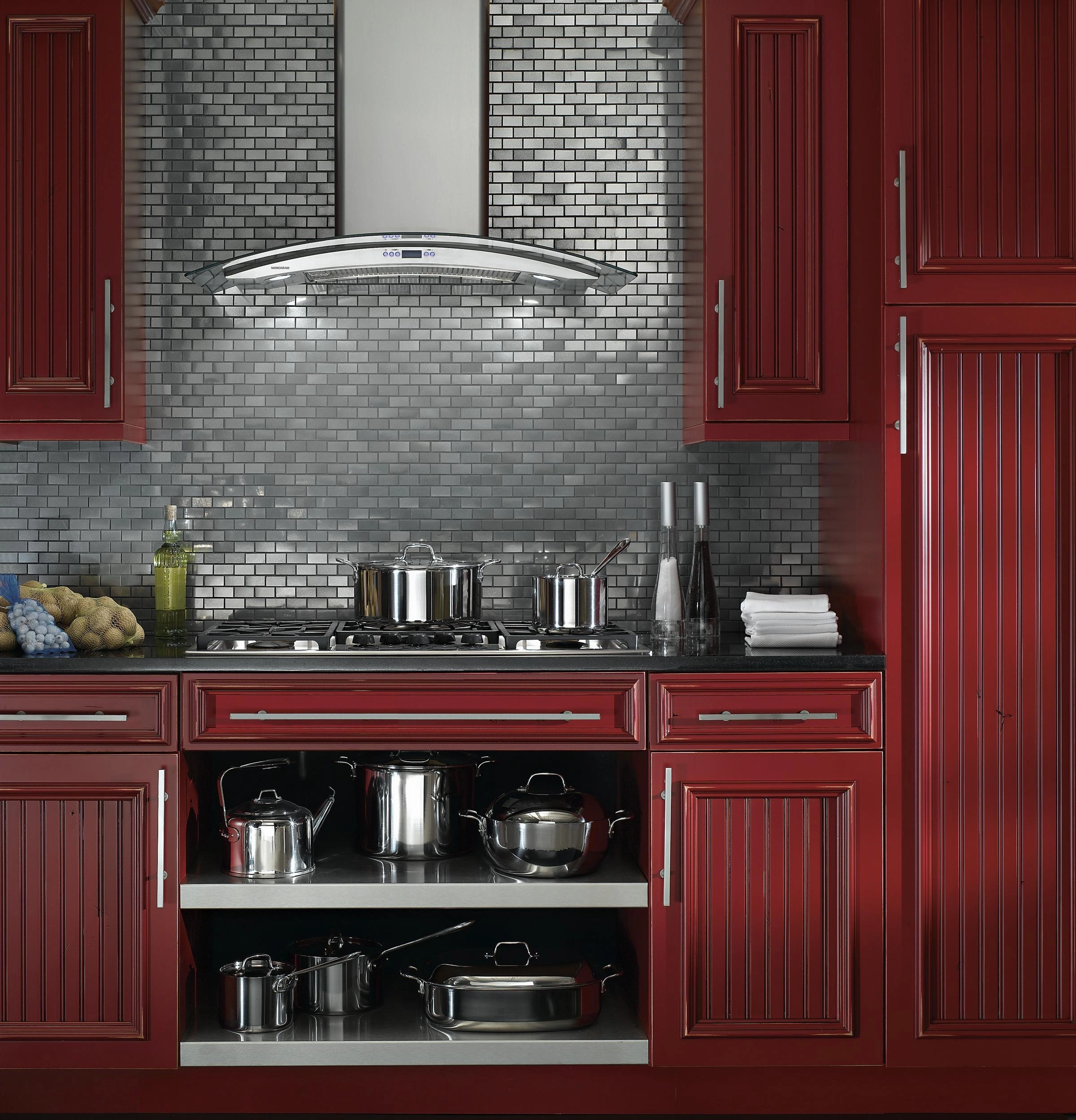 Monogram ZV900SLSS Monogram 36" Glass Canopy Wall-Mounted Hood - Gray