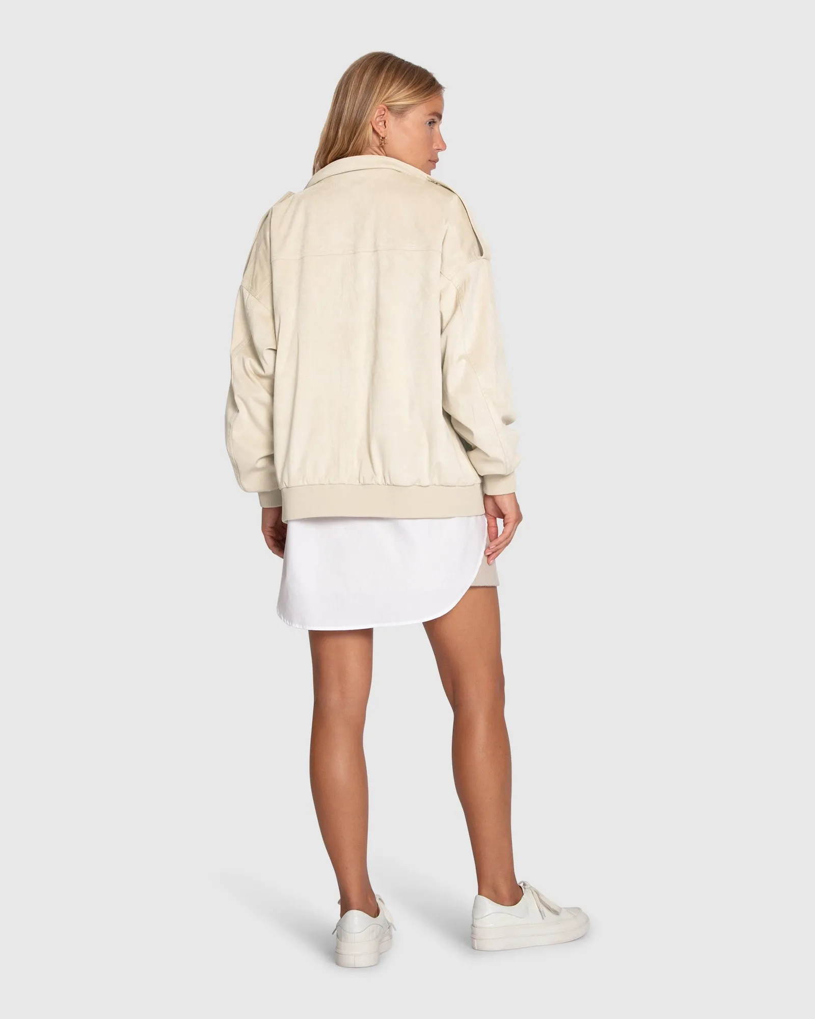 Most Wanted Suede Bomber Jacket