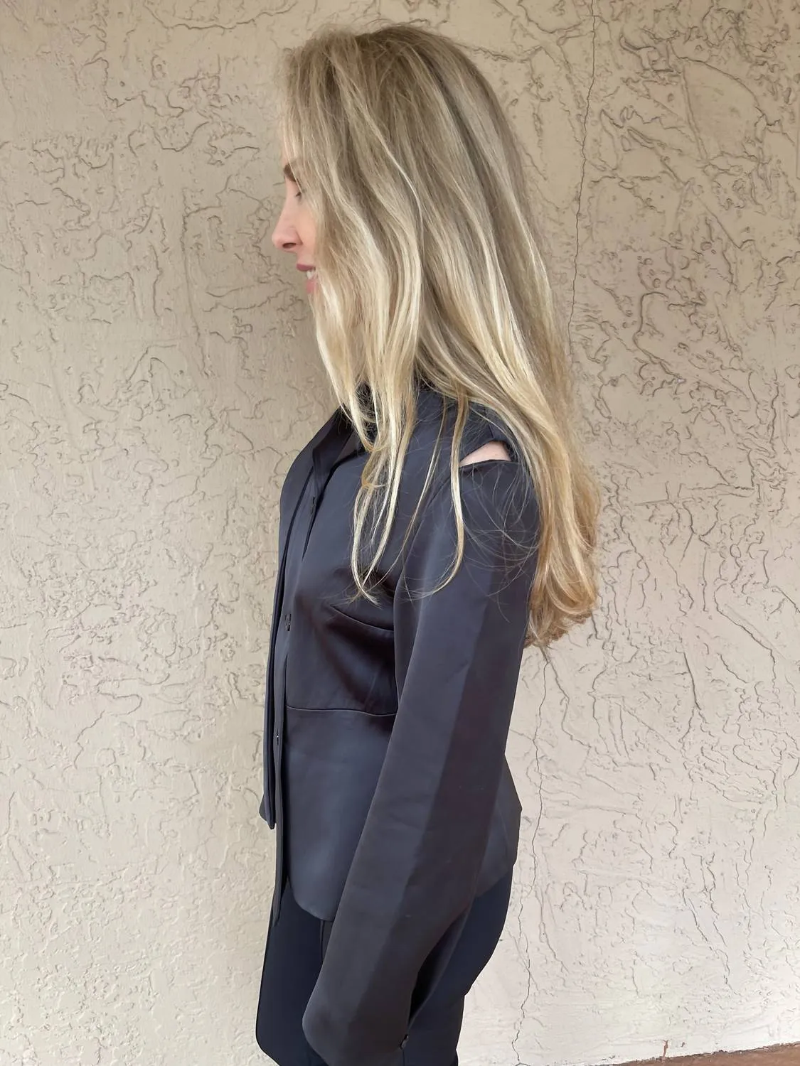 Nanci Satin Jacket In Jet Black