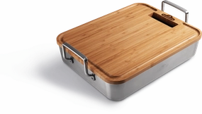 Napoleon Bbq 56033 Premium Stainless Steel Roasting Pan With Bamboo Cutting Board Barbeque Grill Accessories,grill tool set