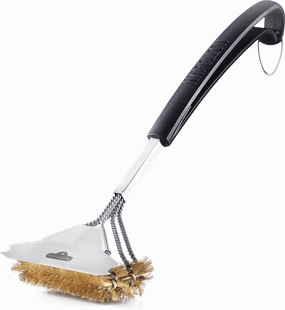 Napoleon Bbq 62058 Triple-Row Grill Brush With Brass Bristles Barbeque Grill Accessories,grill tool set