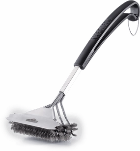 Napoleon Bbq 62059 Bristle-Free Triple-Row Grill Brush With Rolled Stainless Steel Barbeque Grill Accessories,grill tool set