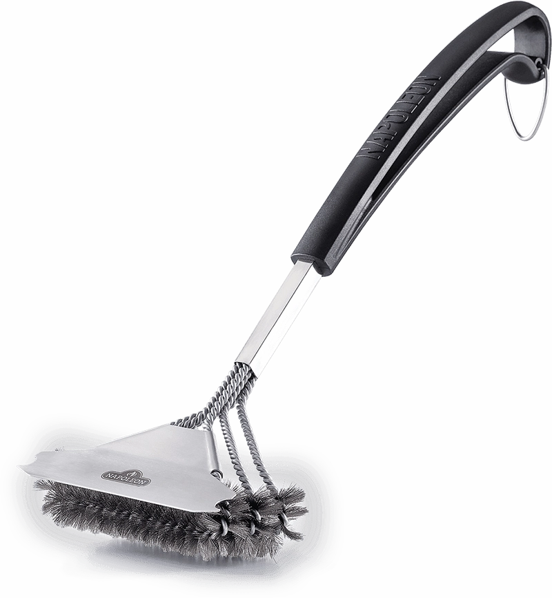 Napoleon Bbq 62059 Bristle-Free Triple-Row Grill Brush With Rolled Stainless Steel Barbeque Grill Accessories,grill tool set