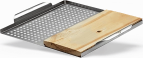 Napoleon Bbq 70026 Stainless Steel Multi-Functional Topper With Cedar Plank Barbeque Grill Accessories,grill tool set