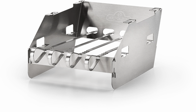 Napoleon Bbq 71302 Side Burner Windshield - Small With Skewer Rack Barbeque Grill Accessories,grill tool set