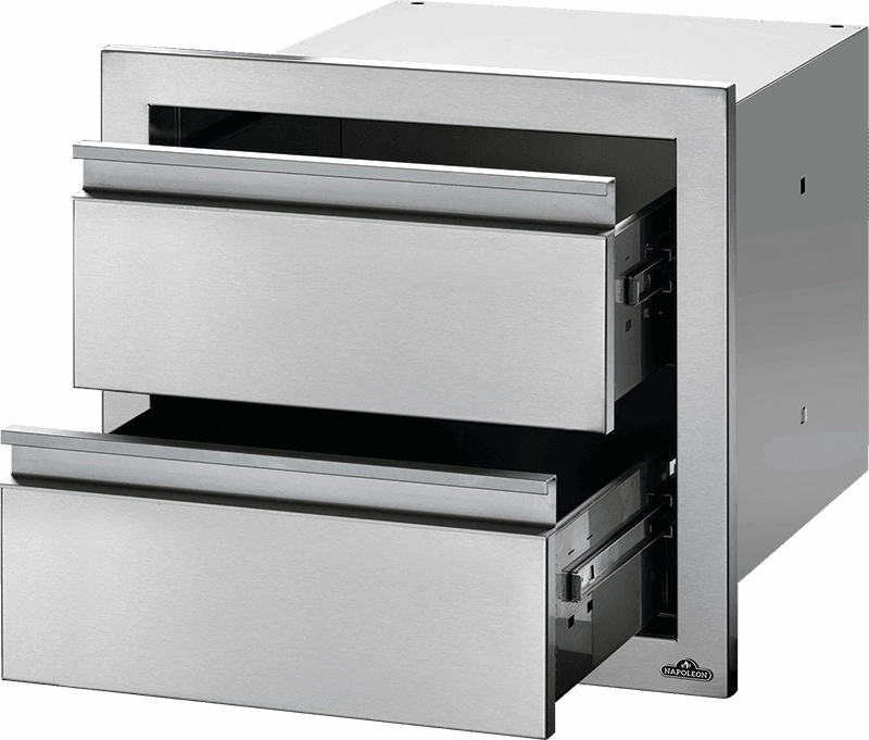 Napoleon Bbq BI18162DR 18" X 16" Double Drawer , Stainless Steel Barbeque Grill Accessories,grill tool set
