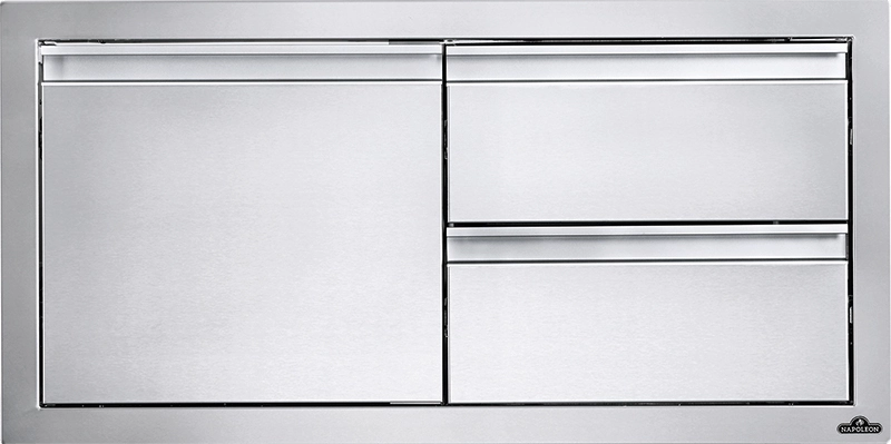 Napoleon Bbq BI36161D2DR 36" X 16" Single Door & Double Drawer Combo , Stainless Steel Storage,outdoor grill storage cabinet